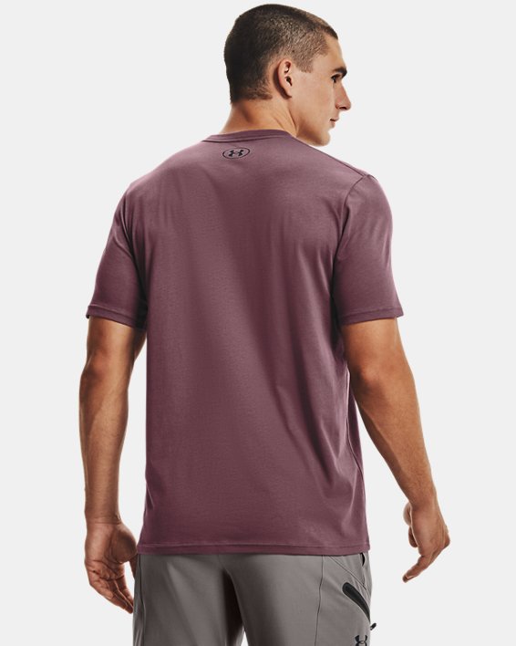 Men's UA Sportstyle Left Chest Short Sleeve Shirt, Purple, pdpMainDesktop image number 1